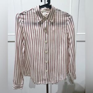 Club Monaco Silk Stripe Blouse